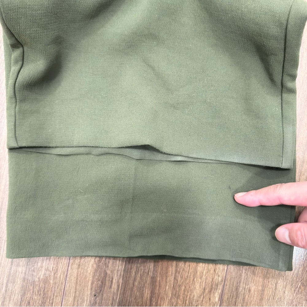 Wilfred Olive Green Wide-Leg Pants with Belt size 10 tall with inseam 33” - Picture 8 of 11